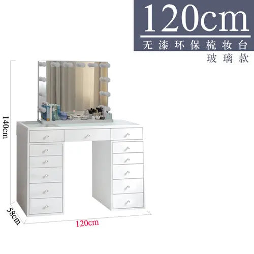 1.5-meter large dresser storage cabinet integrated household Hollywood mirror with lights big makeup table