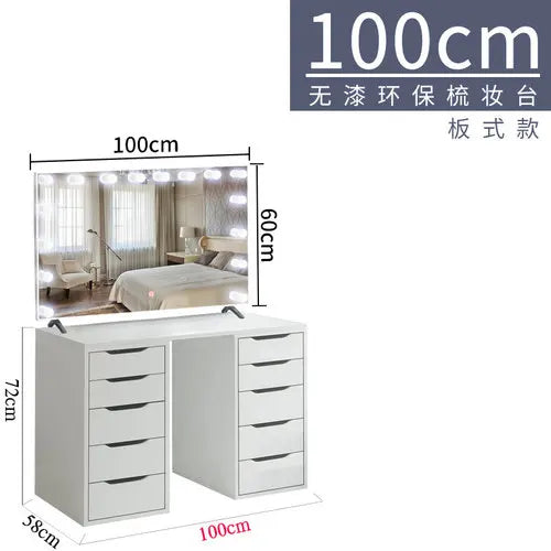 1.5-meter large dresser storage cabinet integrated household Hollywood mirror with lights big makeup table