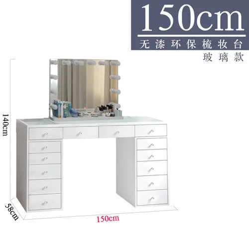 1.5-meter large dresser storage cabinet integrated household Hollywood mirror with lights big makeup table