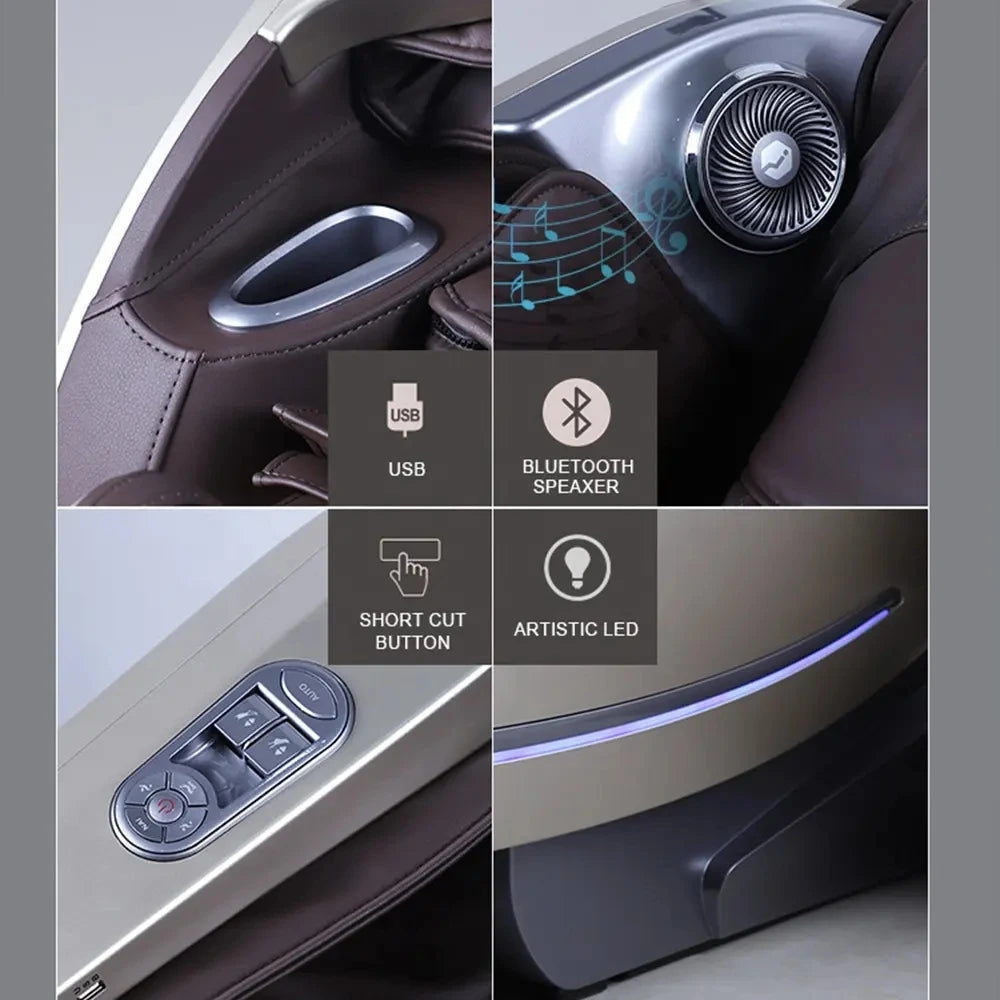 10 Years Warranty Luxury Smart Full-Body Zero-Gravity Shiatsu Massage Chair Airbag Surround Bluetooth Audio Sofa Advanced