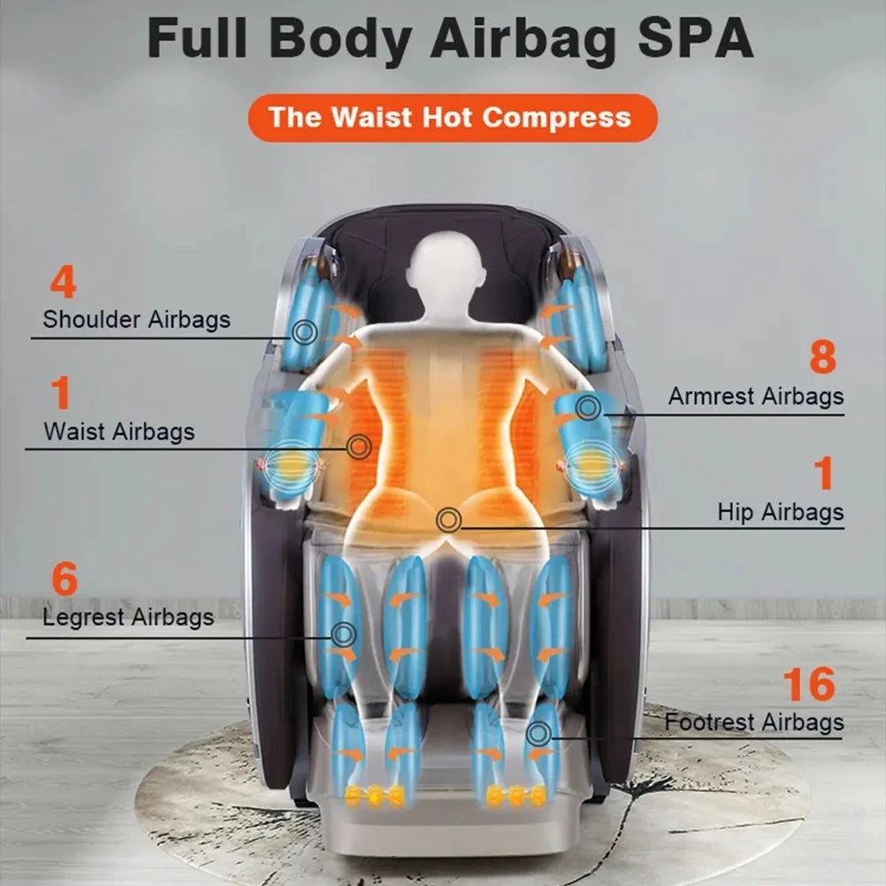 10 Years Warranty Luxury Smart Full-Body Zero-Gravity Shiatsu Massage Chair Airbag Surround Bluetooth Audio Sofa Advanced