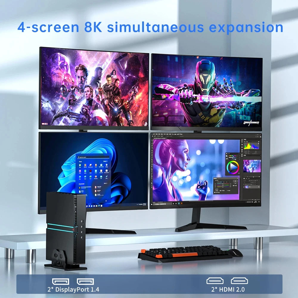14th Gen Intel Core i9 14900F NVIDIA RTX 4070 12G Gaming Mini PC NVMe 2xDDR5 Windows 11 Mini PC Gamer Computer Desktop WiFi6