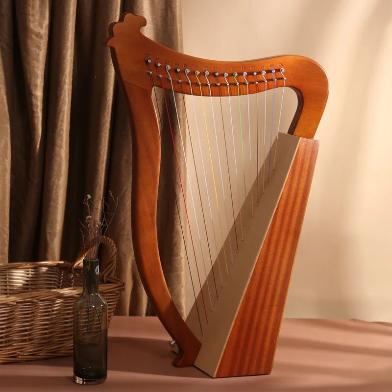 15 19 Strings Chromatic Lyre Portable Small Harp Wooden Lyres Piano with Accessories Beginner Stringed Instruments Nice Gifts