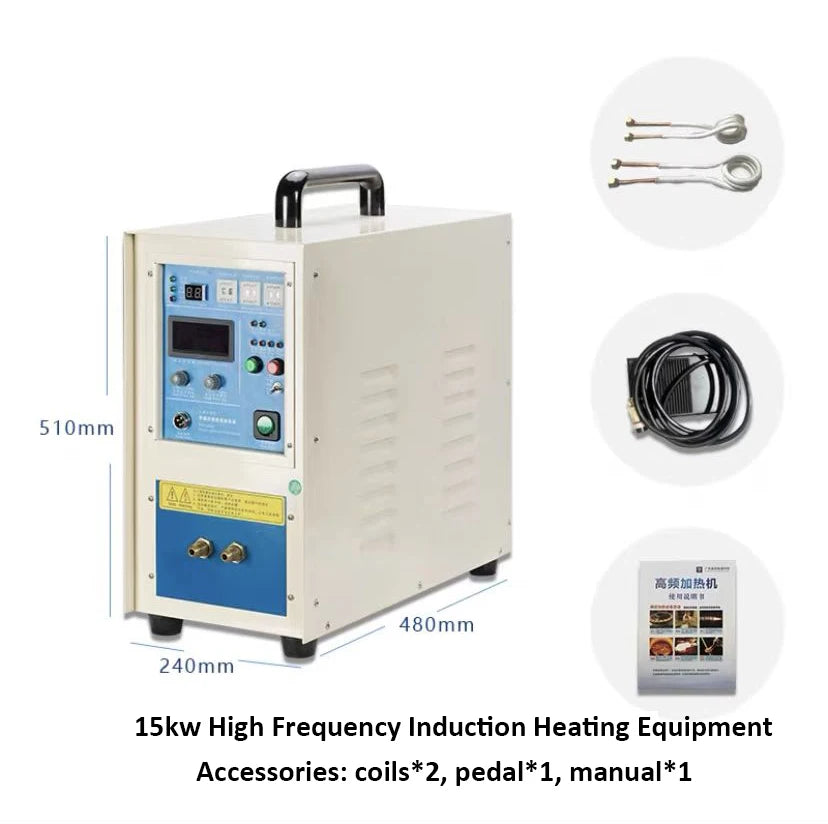 15KW 220V High-frequency induction heating machine annealing quenching welding brazing small melting gold furn Equipment