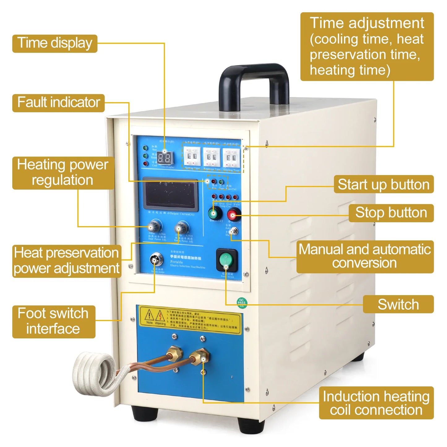 15KW 220V High-frequency induction heating machine annealing quenching welding brazing small melting gold furn Equipment