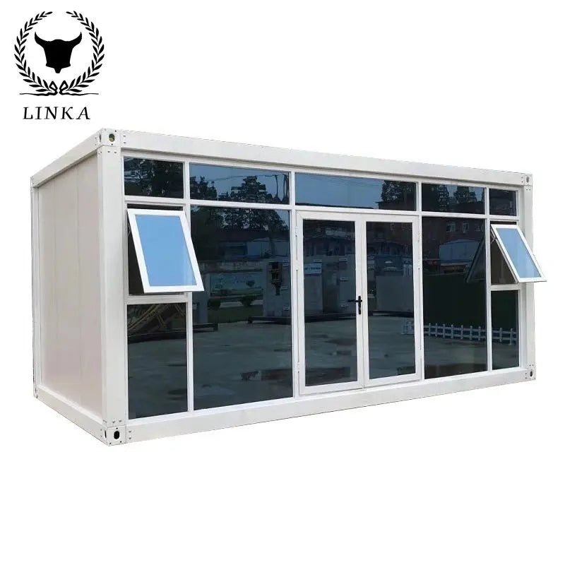 1Container mobile home custom glass curtain wall home villa sun room construction site mobile office box room