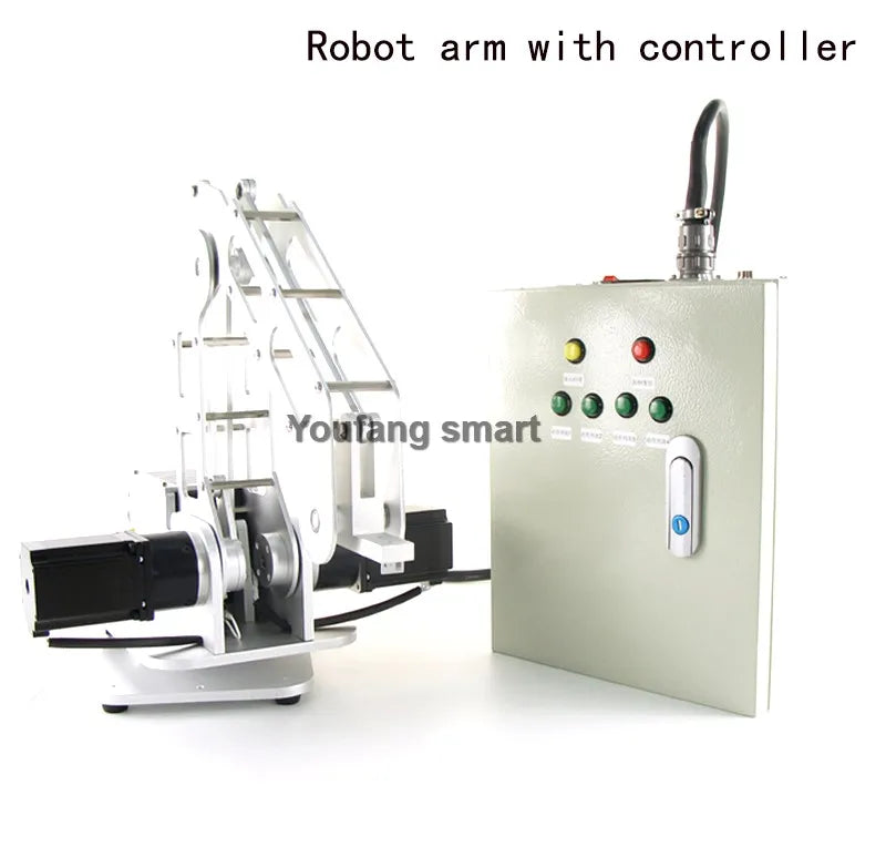 2.5kg Load 3-Axis Mechanical Robot Arm with Stepper Motor Aluminum Alloy Industrial Robot Arm Compatible Suction Cups/Claw/Clamp