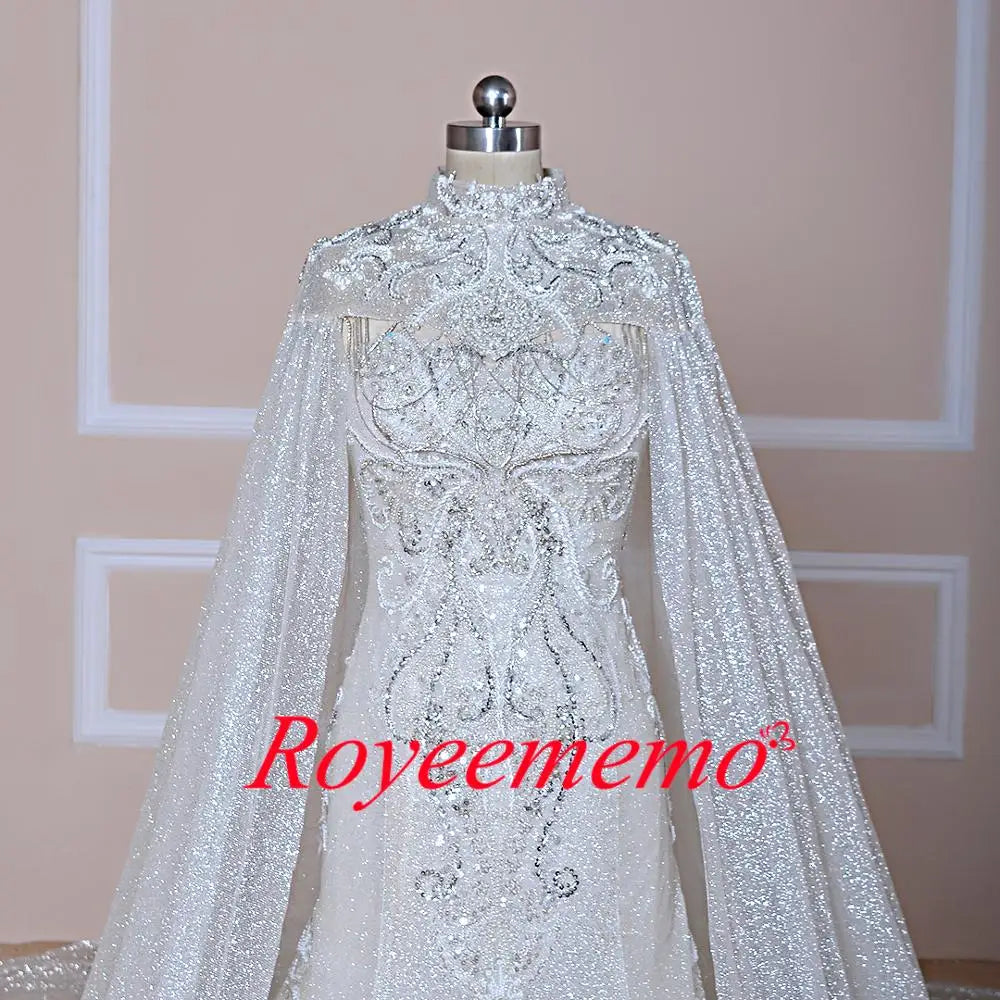2020 Luxurious mermaid wedding dress heavy hand beads work church train