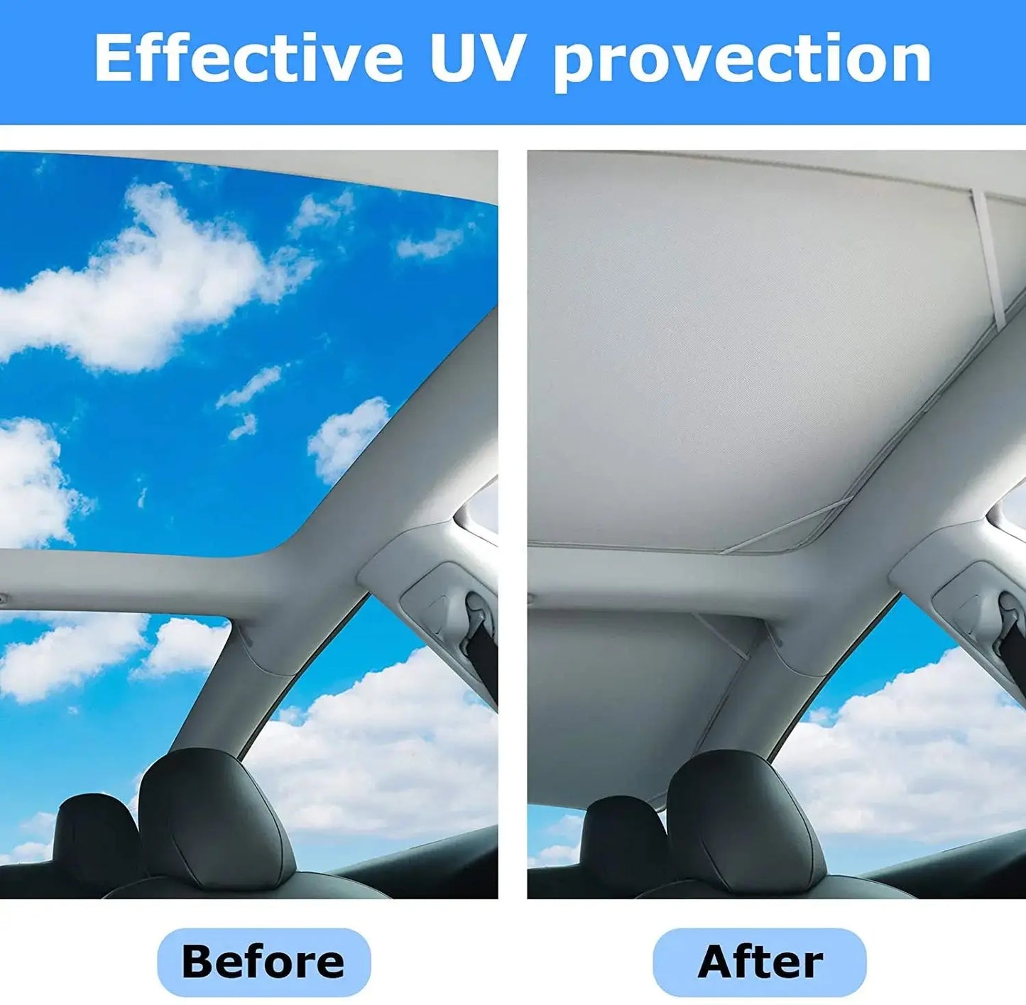 2023 Roof Sunshade Top Window UV Sun sunroof sunshade for  model y Glass  No Sag Stretchable Heat Insulation Cover Foldable