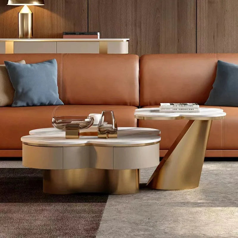 2023 new slate coffee table combination living room household small apartment modern simple marble