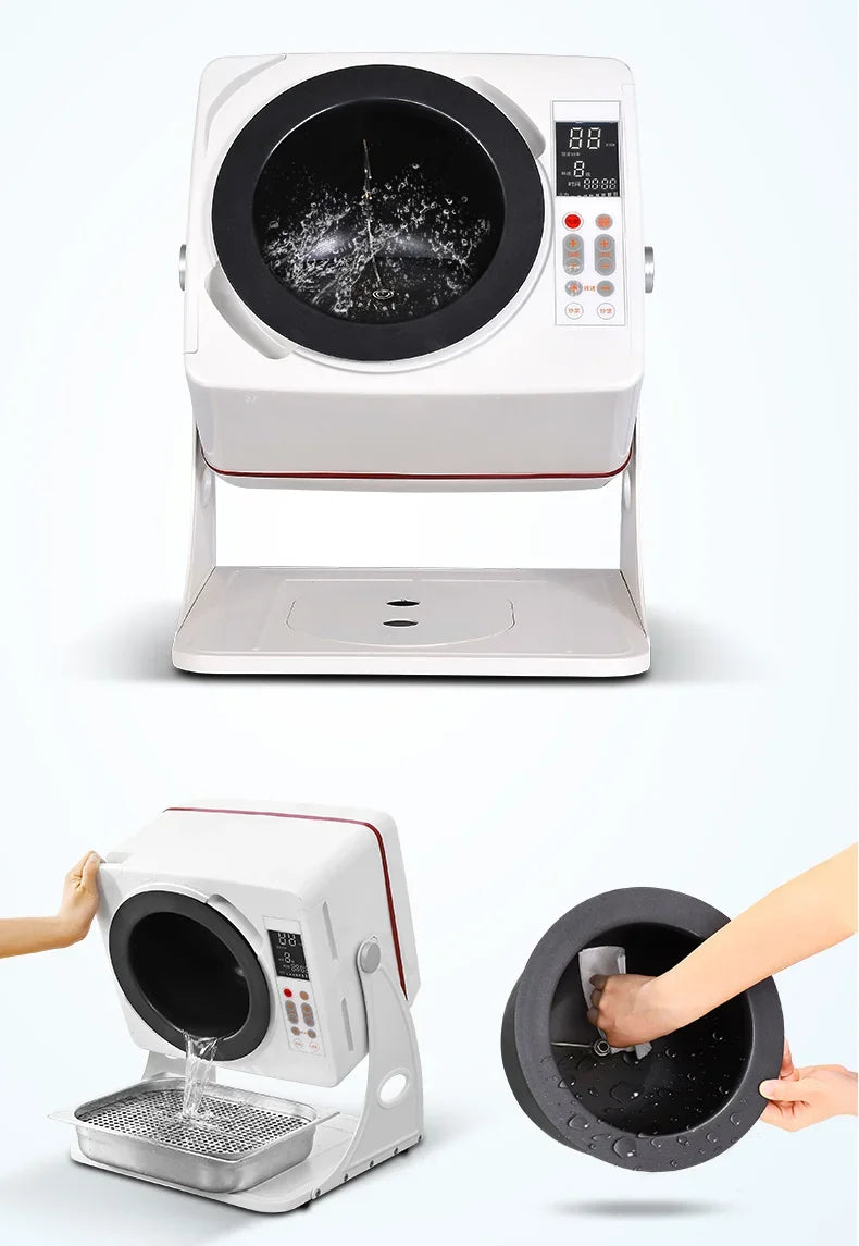 2024 220v/50hz 6L Vegetable Cooking Machine Commercial Automatic Canteen Large Intelligent Robot Drum Type Fried Rice Machine