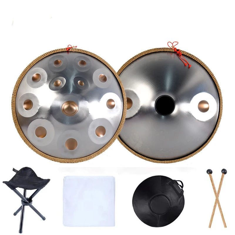 Electronic musical instruments 22 Inch Handpan 9 10 12 14 Notes Glucophone Steel Tongue Drum 440 HZ 432 HZ Handpan Yoga Meditation Percussion Instruments