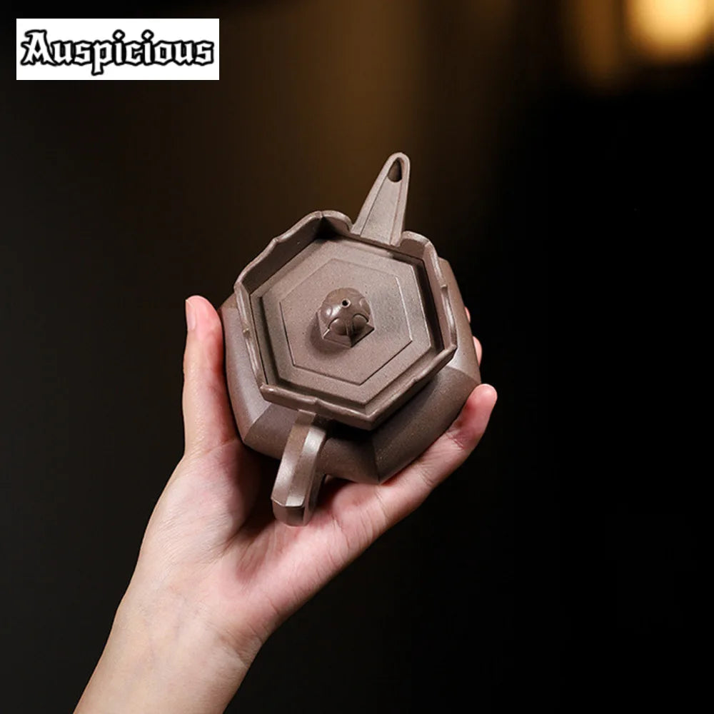 250ml High Quality Purple Clay Teapot Handmade Monk Hat Pot Raw Ore Graphite Mud Teapot Beauty Kettle Tea Set Tea Ceremony Gift
