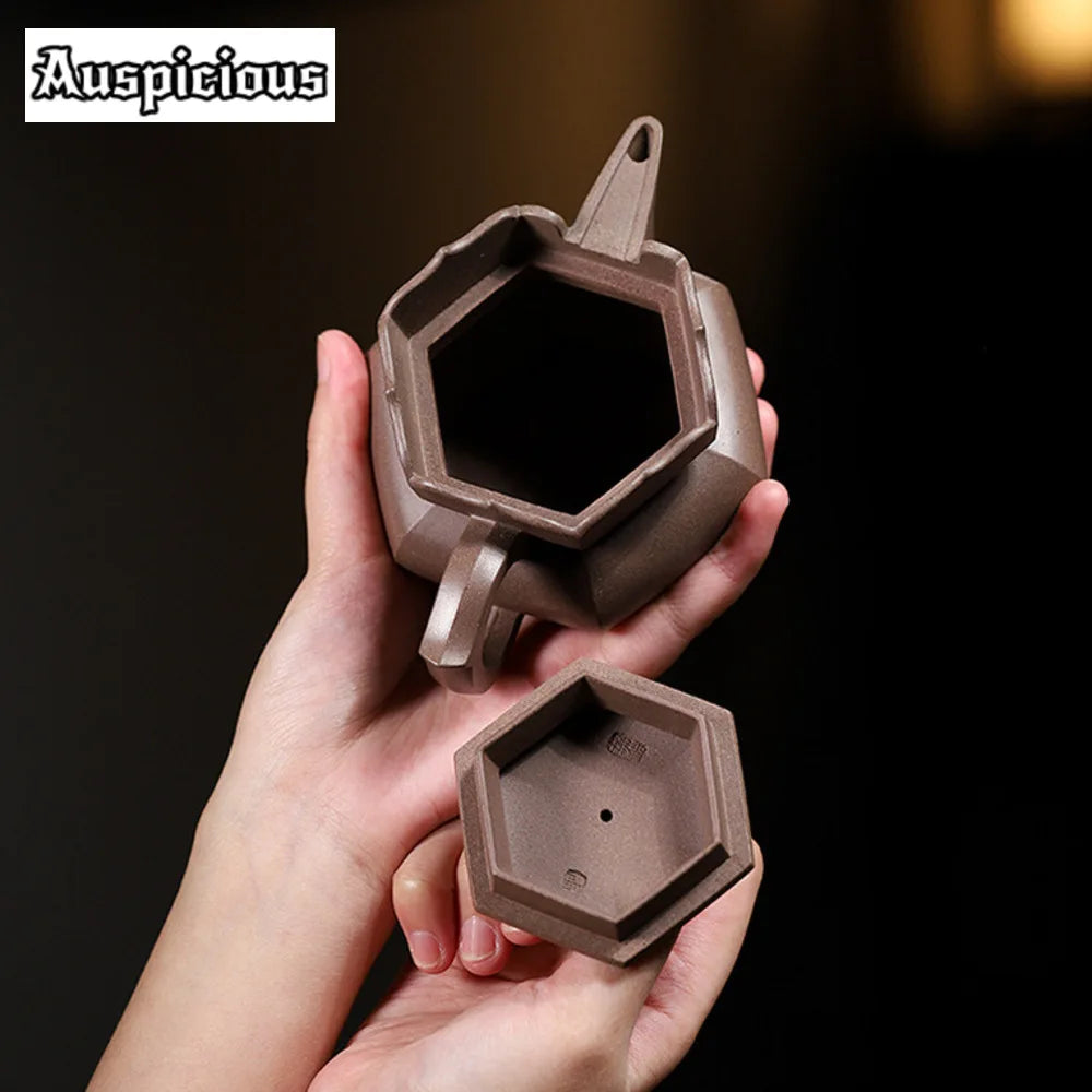 250ml High Quality Purple Clay Teapot Handmade Monk Hat Pot Raw Ore Graphite Mud Teapot Beauty Kettle Tea Set Tea Ceremony Gift
