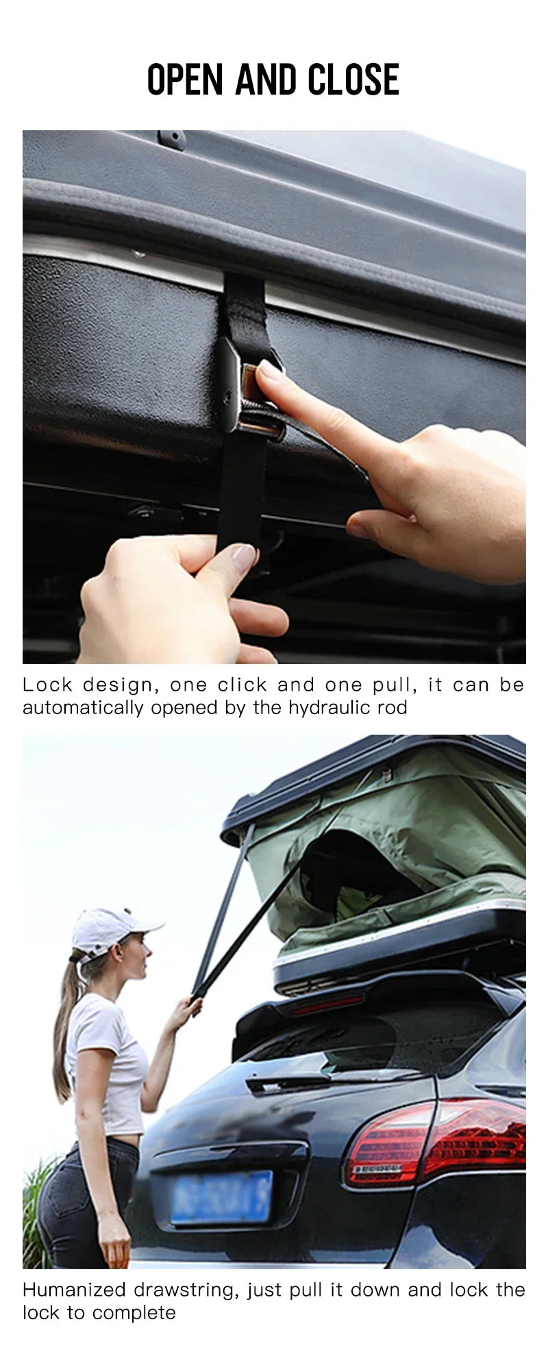 3 Kinds Size 4x4 Suv Fiberglass Auto Hard Shell Roof Top Car Rooftop Tent Camping Tentcar accesorries