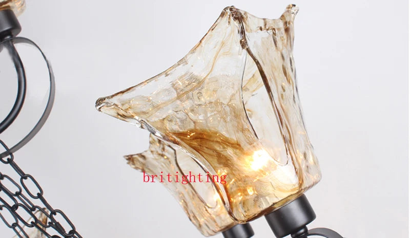 3 Layer Luxury Large Black Chandelier Lighting American Wrought Iron Long Chandelier Villa Hotel Living Room Retro Hanging Lamps