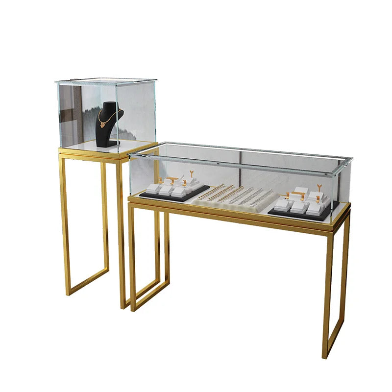 3Jewelry display cabinet jewelry cabinet antique jade glass boutique display rack cabinet storefront shop counter shelf