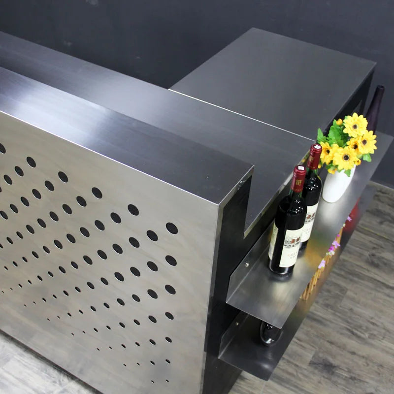 3Modern minimalist creative stainless steel front desk company reception bar beauty salon clothing hair salon small