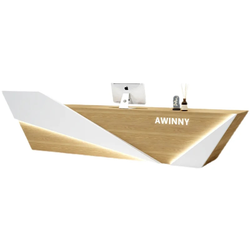 3Simple and modern company reception desk hotel reception desk beauty salon club commercial small bar shop cashier customization