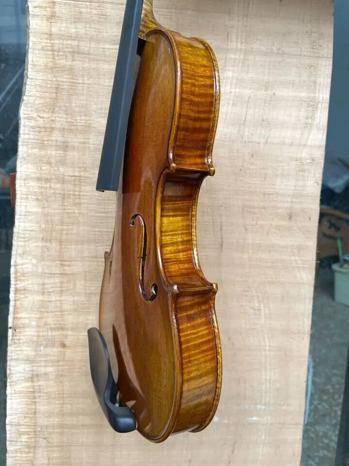 4/4 handmade violin fabulous tone aged wood nice flamed maple back with case