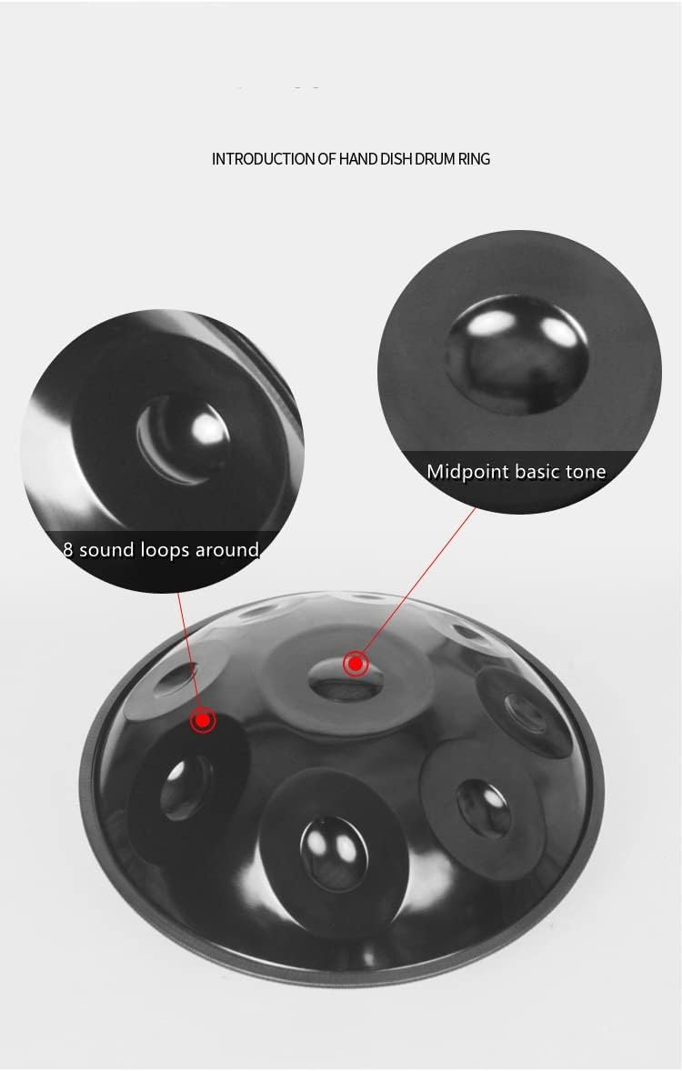 ANTNX handpan ,D minor D3, A3, bB3, C4, D4, E4, F4, G4, A4, with shelf, backpack, cloth, maintenance oil, hammer(Nine tones)