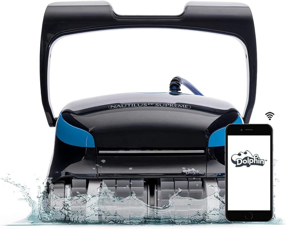 Dolphin Nautilus CC Supreme Wi-Fi Robotic Pool Vacuum Cleaner up to 50 FT - Waterline Scrubber Brush