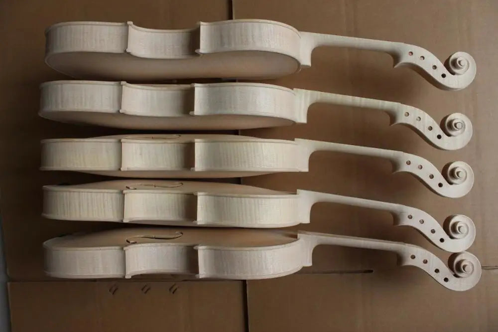 MMOOKA 5pcs 4/4 violin unfinished handmade nice flame maple back Russian spruce top