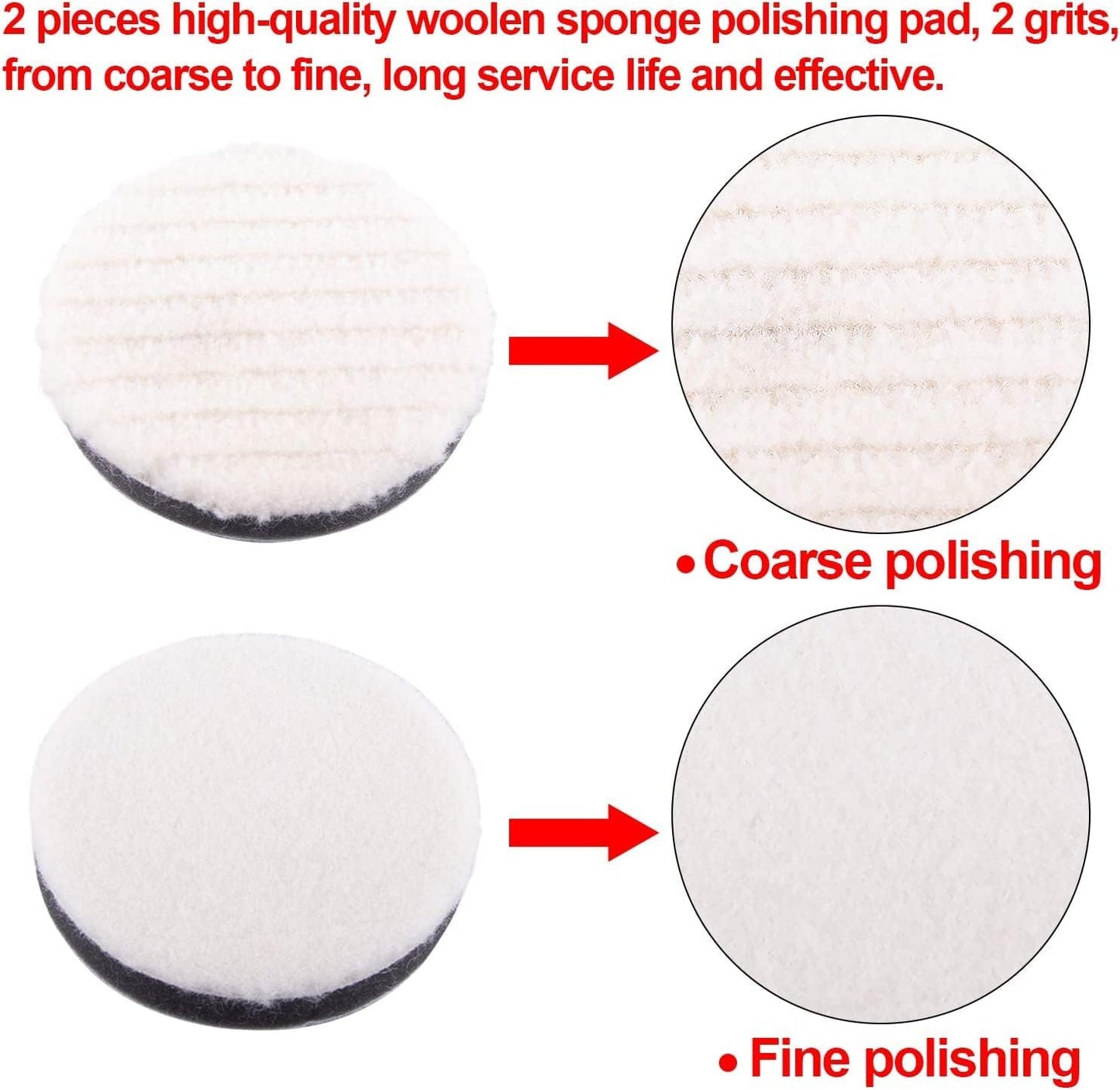 ANTNX 38 Pcs Car Foam Drill Polishing Pad Kit, 3 Inch Buffing Pads,Sponge Set Kit M10 Drill Adapter Car Polisher