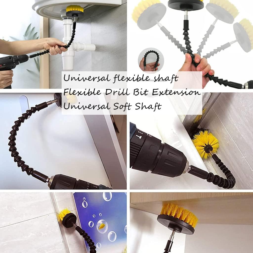 ANTNX 23-Piece Drill Brush Accessories Set, Matte pad and Sponge, Electric Matte Brush Band Extending Extended Extended Accessories Multi-Purpose Cleaning, Suitable for Grout, Tile, Sink, Bath