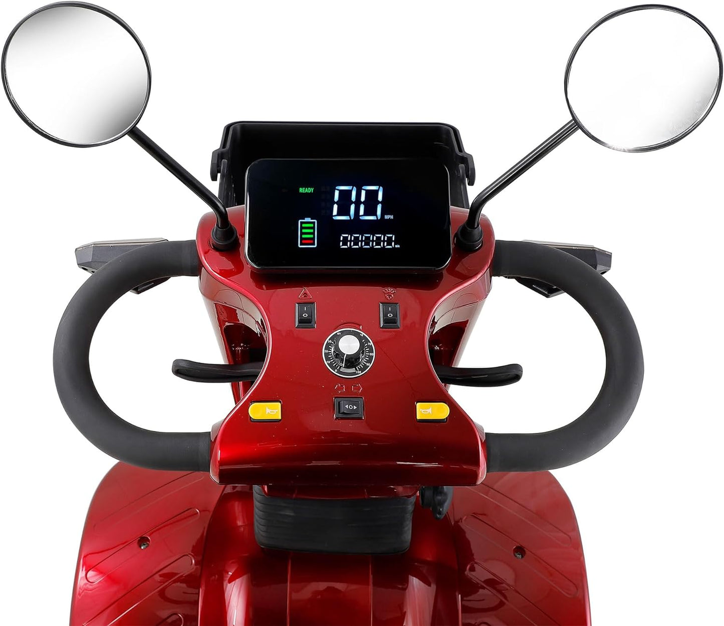 Xmatch Mobility Scooters for Adults & Seniors, Heavy Duty 4-Wheel Medical Electric Powered Wheelchair Device, Elderly-Rear Box 360 Degree Adjustable Seat (Red)