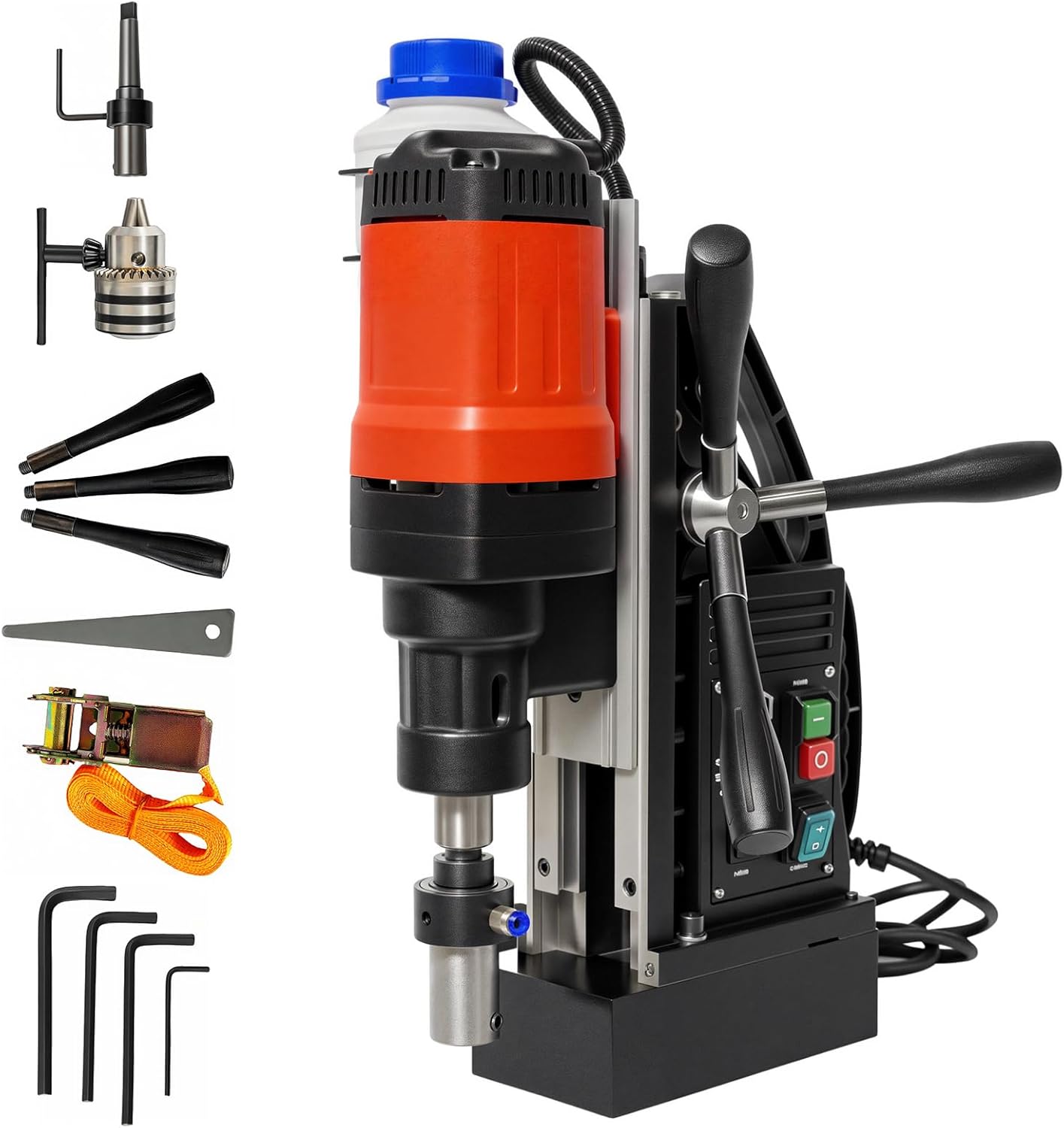 RODOVIA Magnetic Drill Press, 1800W 50mm Coring 15800N Power Magnetic Drill, 0-500 rpm Stepless Speed for Metal Surface, Industrial