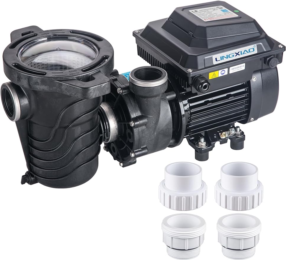 Above Ground Pool Pumps 1HP, Variable Speed Pool Pump Above Ground 115V with Filter Basket, Energy Star Certified, 1.5" Port, 3 Years USA Warranty
