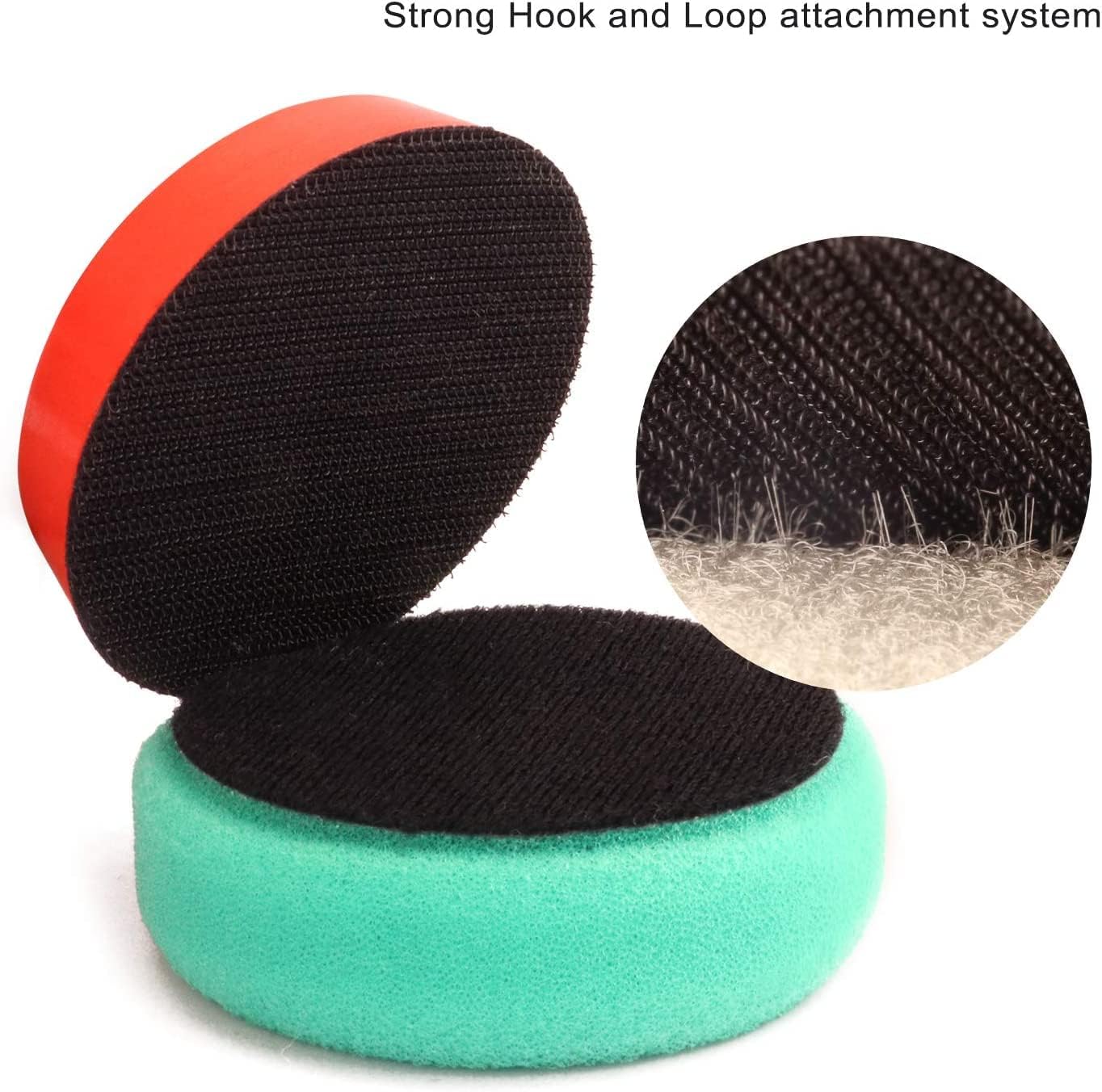 ANTNX 29 Piece Drill Buffing & Detail Polishing Pad Kit 1-inch,2-inch,3-inch with 5/8"-11 Thread Backing pad & Adapters for Car Sanding, Polishing, Waxing, Sealing Glaze