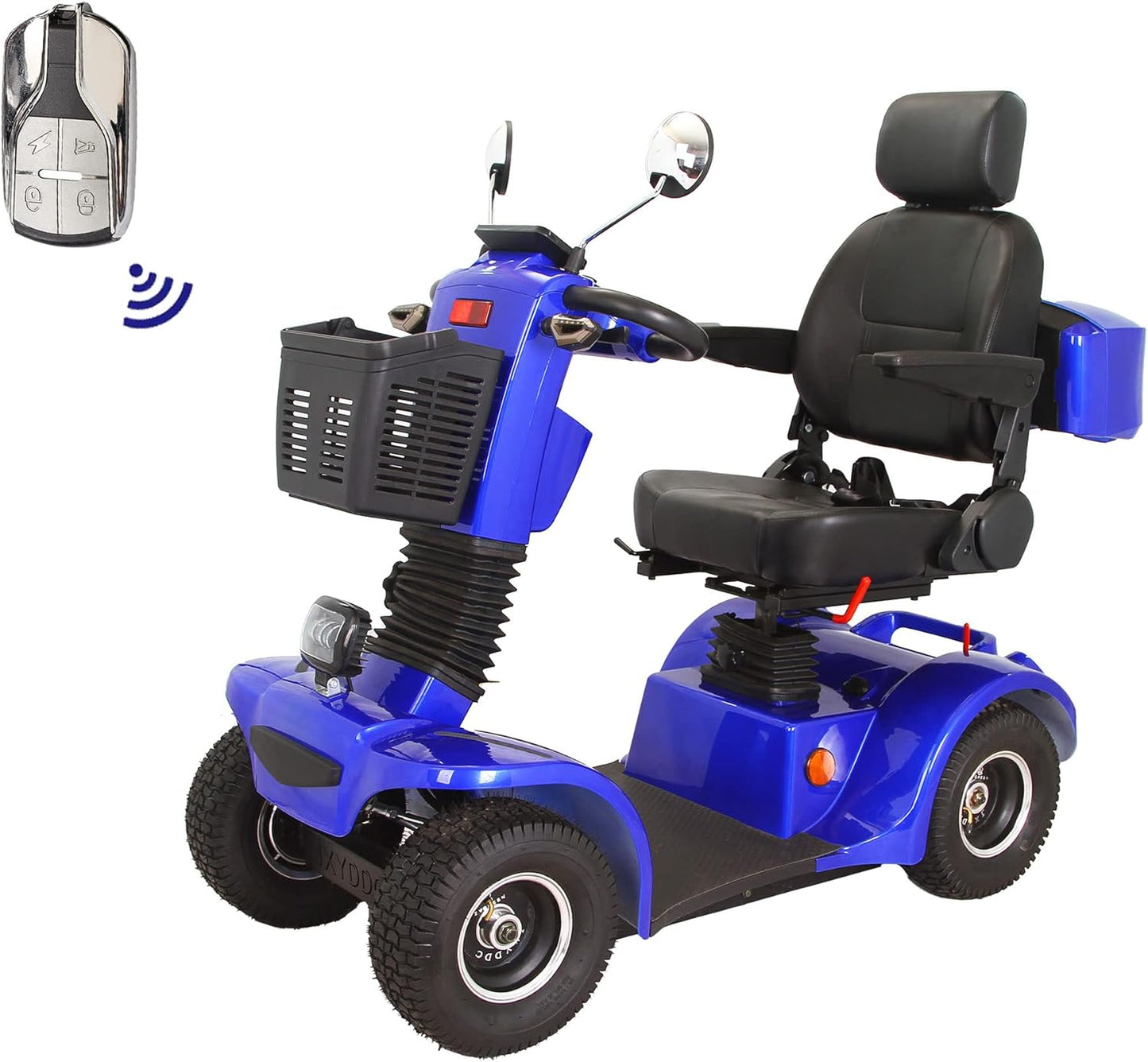Xmatch Mobility Scooters for Adults & Seniors, Heavy Duty 4-Wheel Medical Electric Powered Wheelchair Device, Elderly-Rear Box 360 Degree Adjustable Seat (Red)