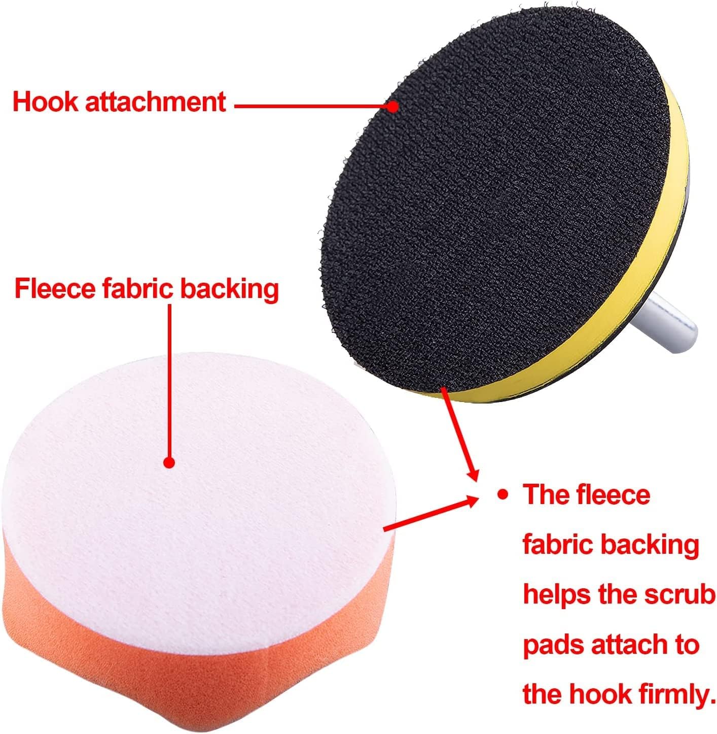 ANTNX 32 Pcs Car Foam Drill Polishing Pad Kit, 3 Inch Buffing Pads,Sponge Set Kit M10 Drill Adapter Car Polisher