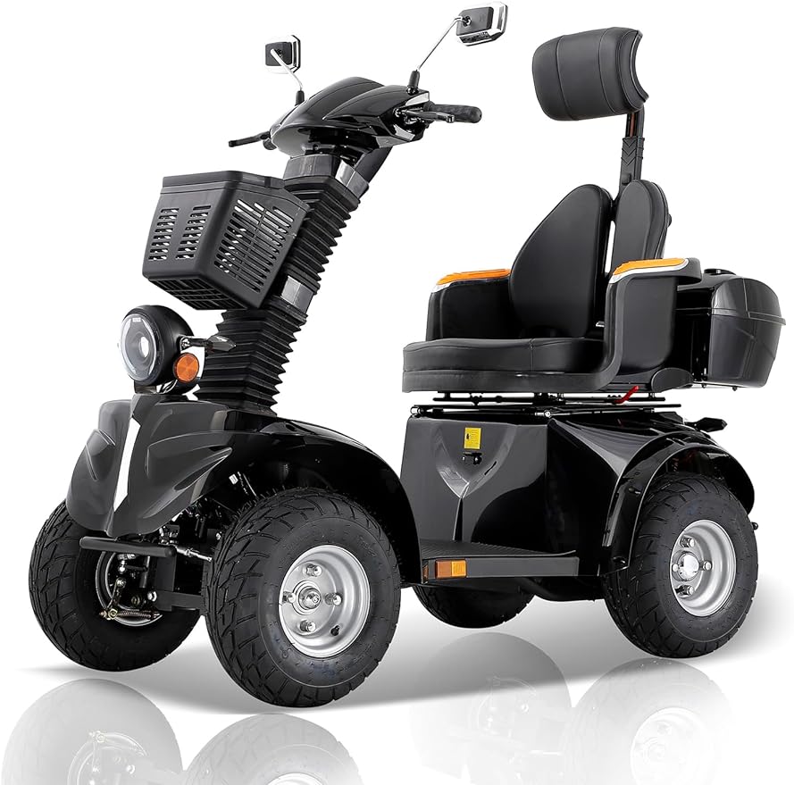 Heavy Duty Mobility Scooters for Seniors & Adults 500lbs Capacity - Electric Powered Wheelchair Device - 1000W All Terrain Recreational Mobility Scooter for Travel