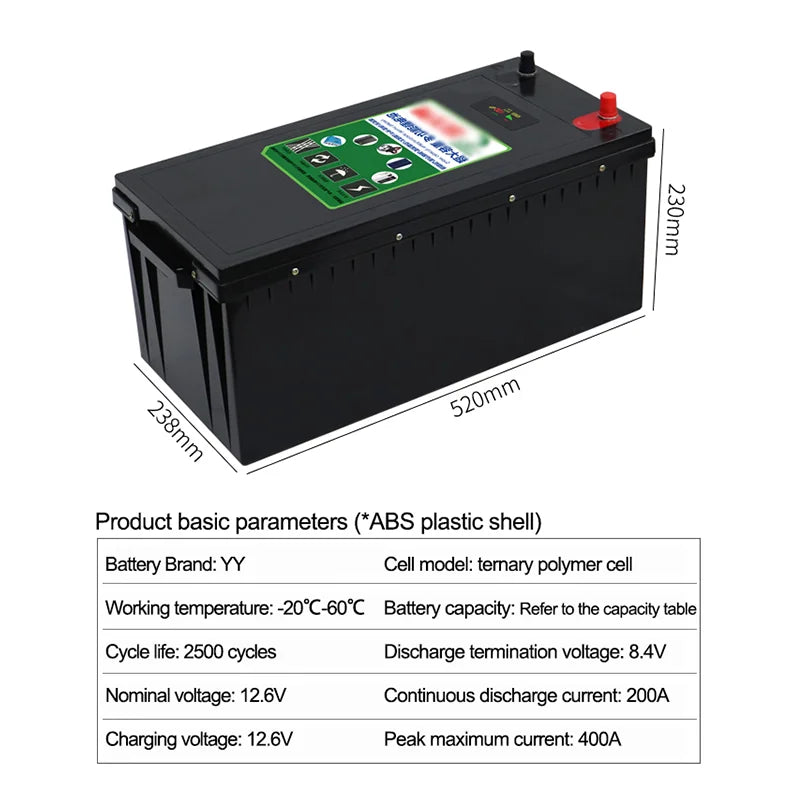 72V RV LiFePo4 Lithium Battery Large Capacity 100AH 150AH Solar Charging