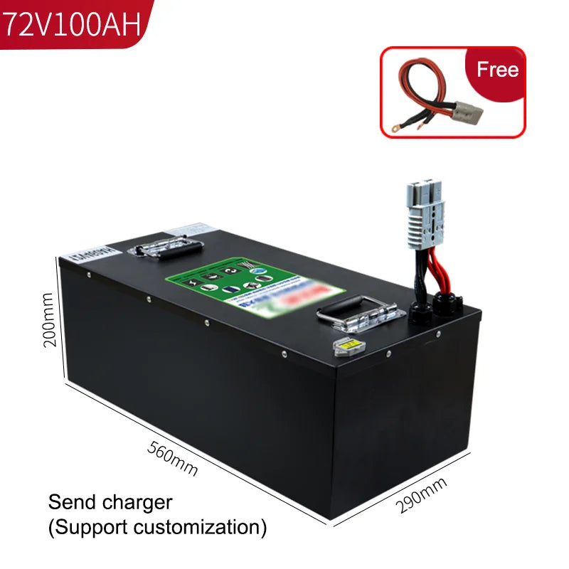 72V RV LiFePo4 Lithium Battery Large Capacity 100AH 150AH Solar Charging