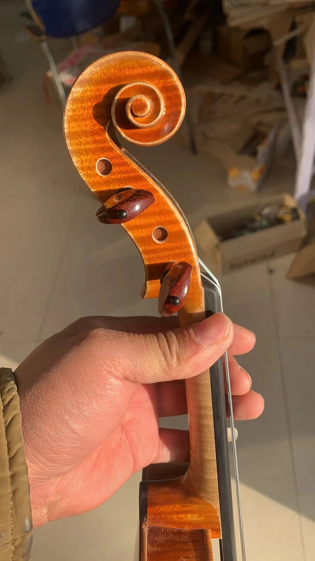 MMOOKA 80 years old spruce!all European Wood 4/4 3/4 Stradivarius Violin violino Best Tone! Professionally Playing Acoustic Instruments