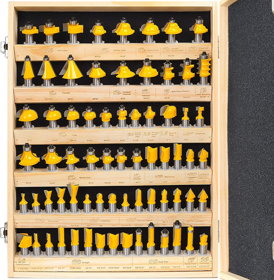 ANTNX Router Bits Sets of 70 Pieces 1/2 Inch T Shape Wood Milling Cutter