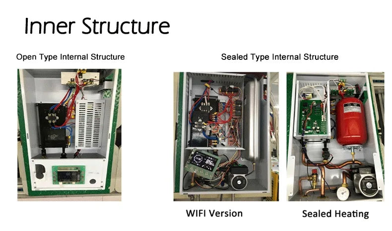 8kw 12kw CE Intelligent wall mounted LED display WiFi control underfloor home central heating system electric combi boiler
