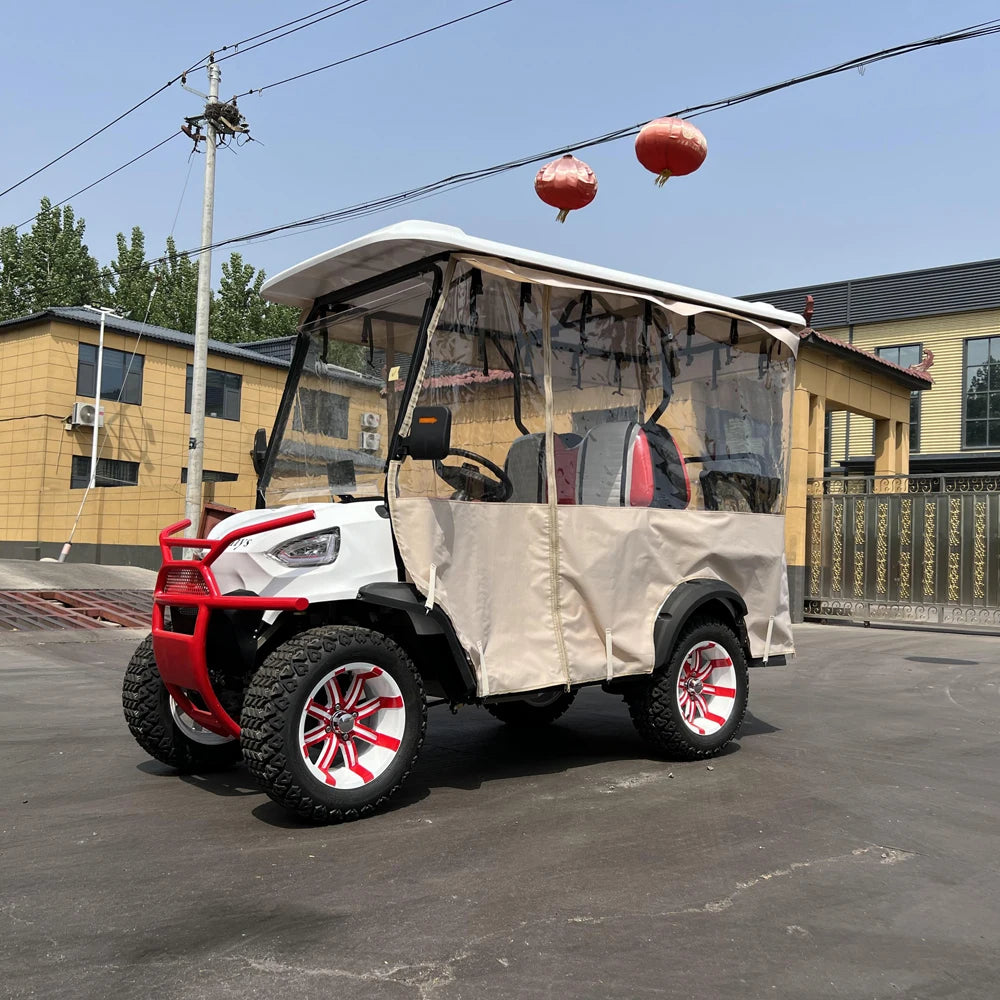 ANTNX New Design 4 Seater 60V 72V Lithium Battery Golf Carts New Arrival Red Golf Carts 4KW 5KW 7.5 KW AC Motor Electric Golf Carts ANTNX.COM