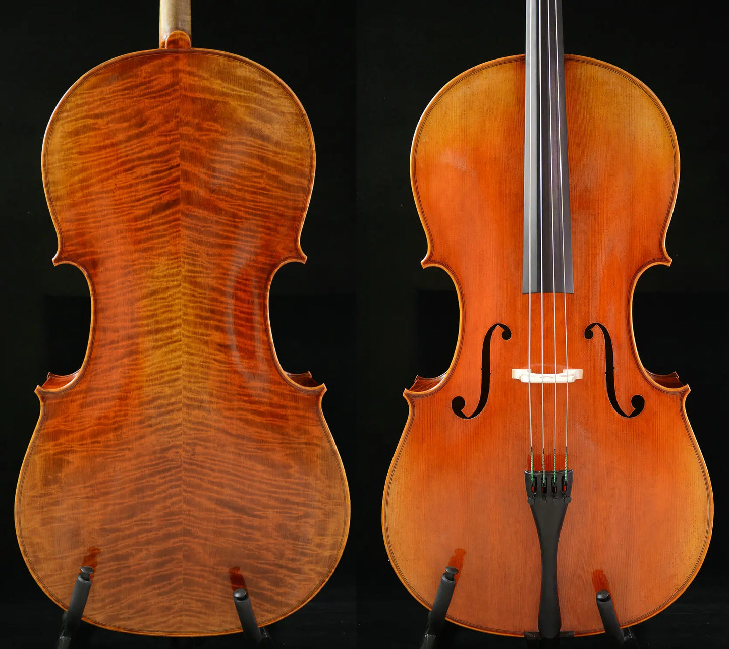 MMOOKA Actual Photo Fine Master 4/4 Cello Stradivari 1712 Davidov Cello Sea-wave alike Flame Back?