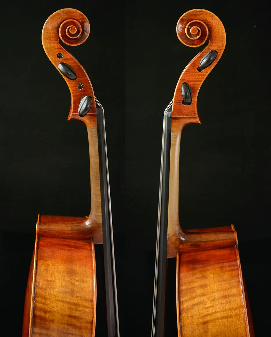 MMOOKA Actual Photo Fine Master 4/4 Cello Stradivari 1712 Davidov Cello Sea-wave alike Flame Back?
