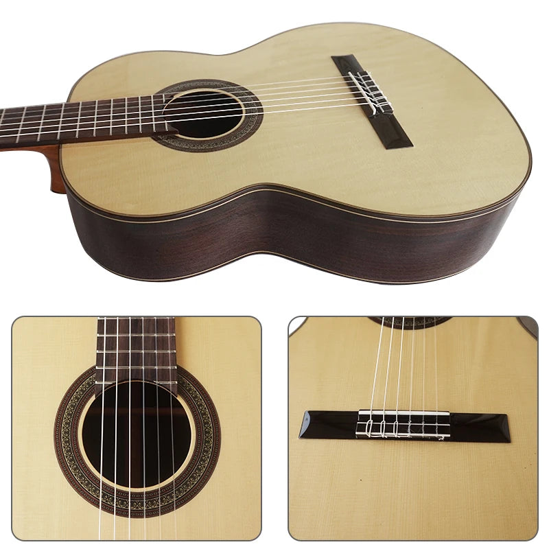 Aiersi Brand 39 Inch All Solid Rosewood Spanish Classical Guitar 6 String Musical instrument