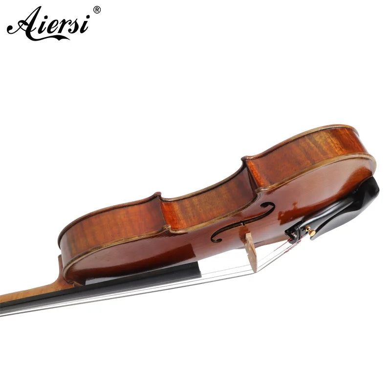 Aiersi Handmade Nice flame maple violin professional outfits high grade antique Yellow Brown violins string instruments