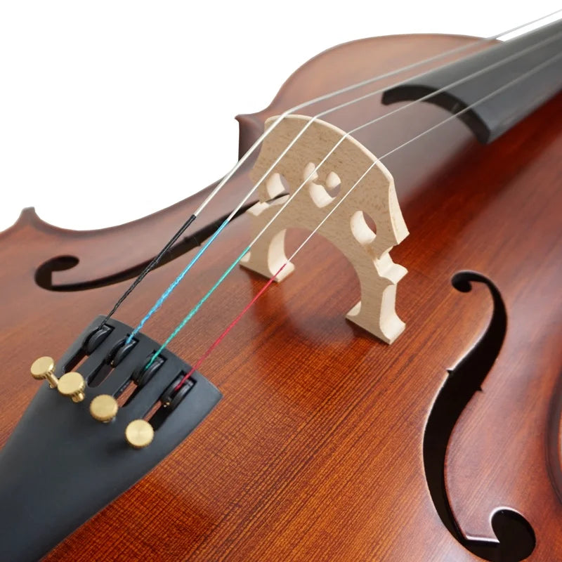 Aiersi Red Brown Varnished professional solid cello with Ebony Parts High Grade Nice Flame Maple musical string instruments