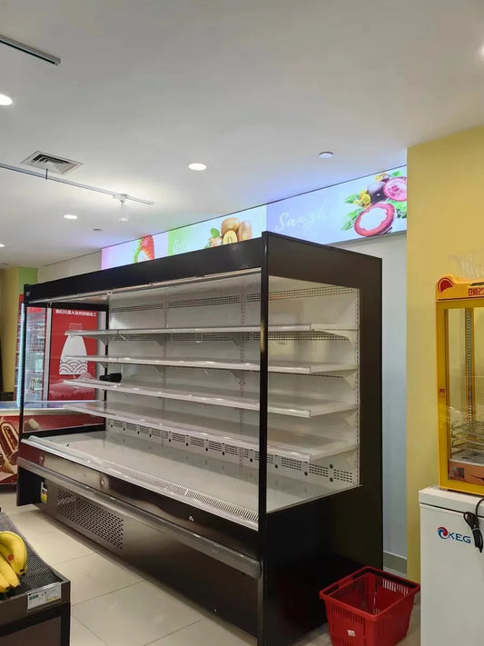 Air curtain cabinet fruit fresh-keeping cabinet commercial low-temperature air-cooled frost-free supermarket milk beverage cabin
