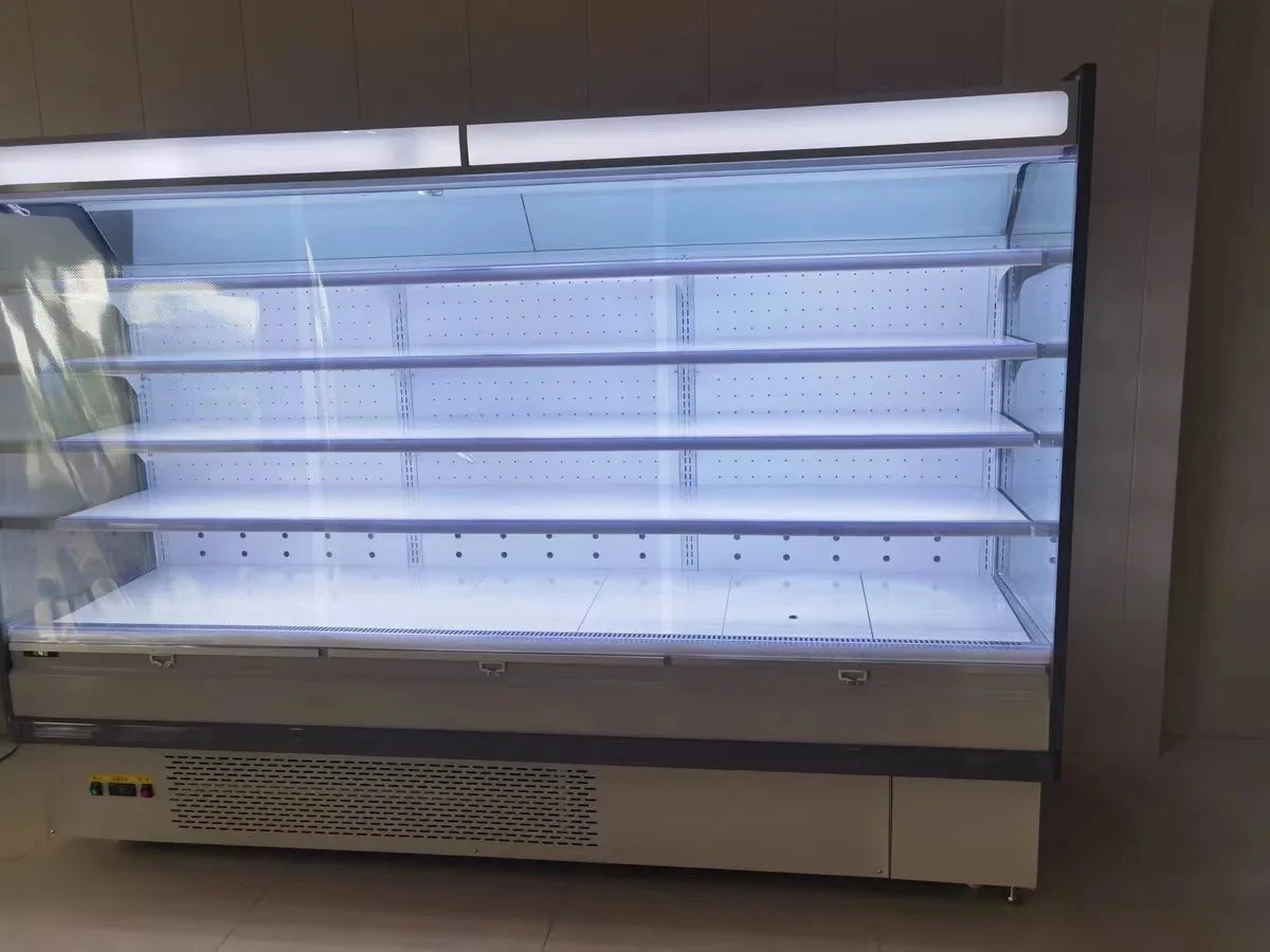 Air curtain cabinet fruit fresh-keeping cabinet commercial low-temperature air-cooled frost-free supermarket milk beverage cabin
