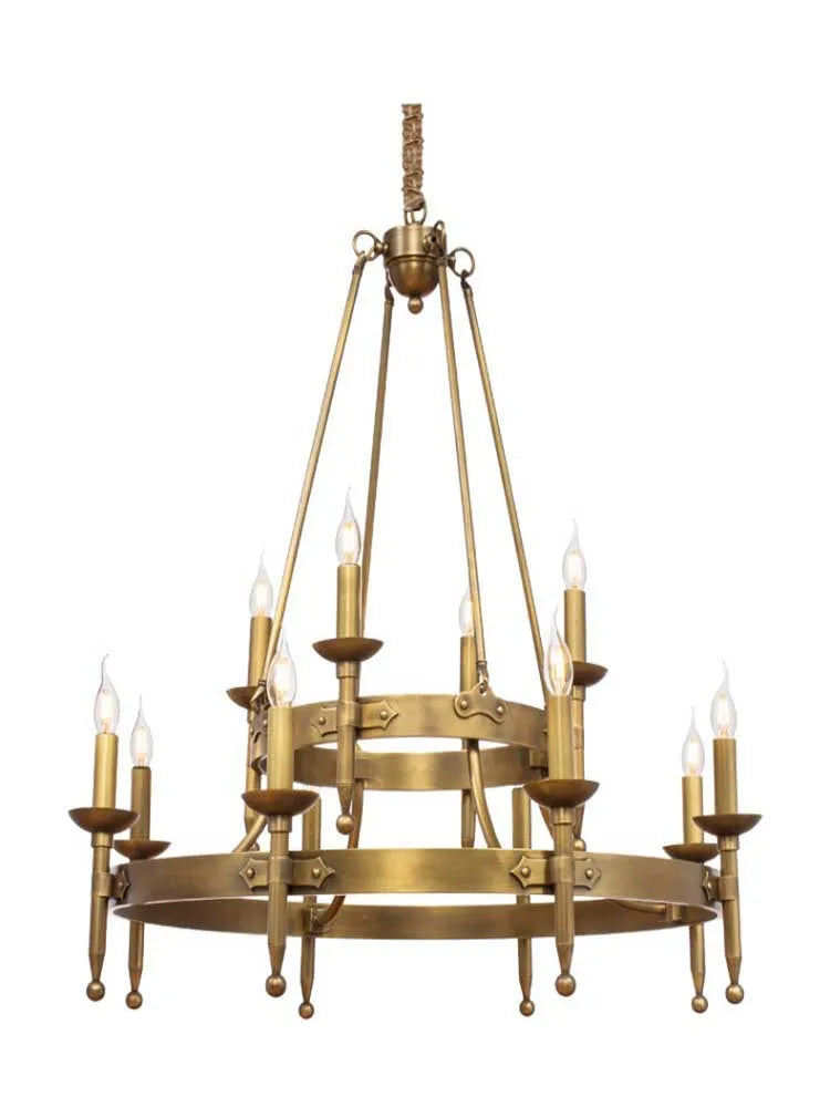 All copper American country simple guest restaurant European retro villa hotel club project chandelier